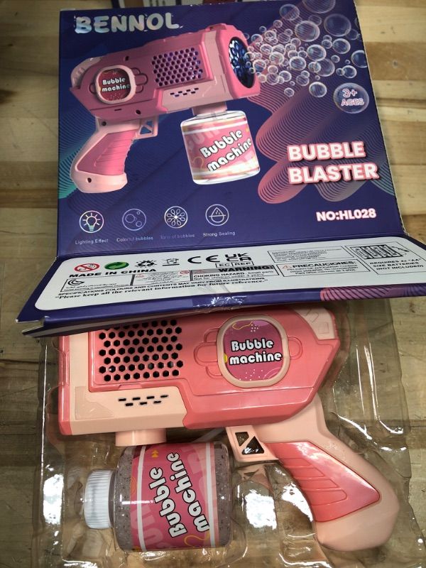 Photo 2 of Bennol Bubble Gun, Bubble Machine Gun for Kids Adults with Rich Bubble & Led Light & Leak-Proof, Automatic Bubble Maker Blower for Girls Boys, Summer Outdoor Backyard Toys 8 Hole