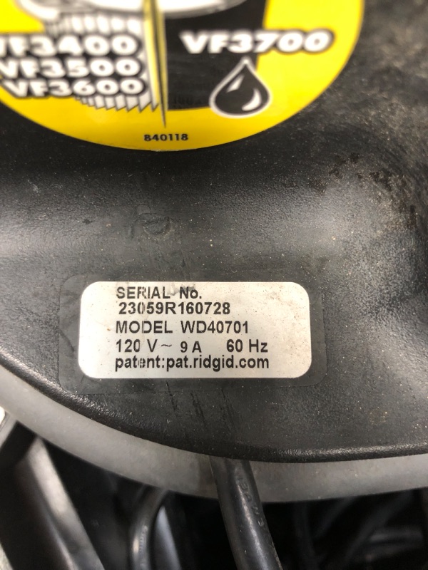 Photo 3 of ***NONREFUNDABLE - PARTS ONLY - SEE COMMENTS***
Ridgid WD4070 4 Gallon Portable Vacuum -PARTS ONLY-