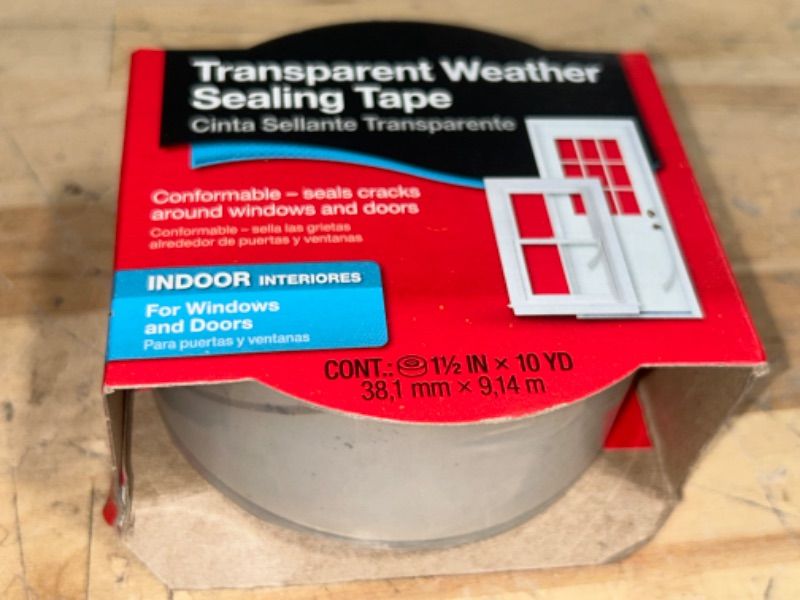 Photo 1 of 3M Interior Transparent Weather Sealing Tape for Windows and Doors, Moisture Resistant Tape, 1.5 in. x 10 yd. Roll
