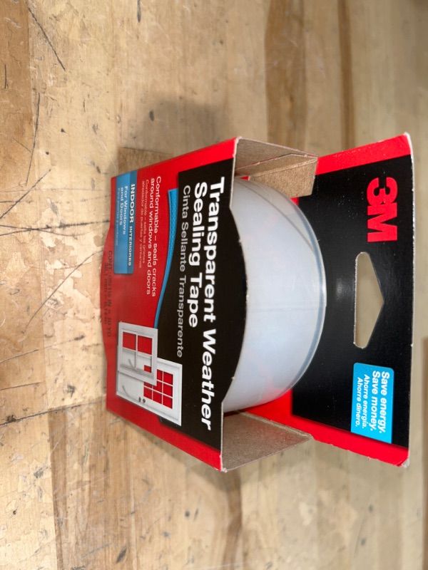 Photo 2 of 3M Interior Transparent Weather Sealing Tape for Windows and Doors, Moisture Resistant Tape, 1.5 in. x 10 yd. Roll