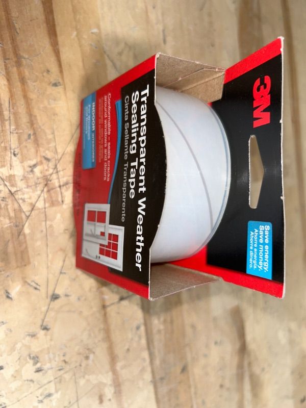 Photo 2 of 3M Interior Transparent Weather Sealing Tape for Windows and Doors, Moisture Resistant Tape, 1.5 in. x 10 yd. Roll