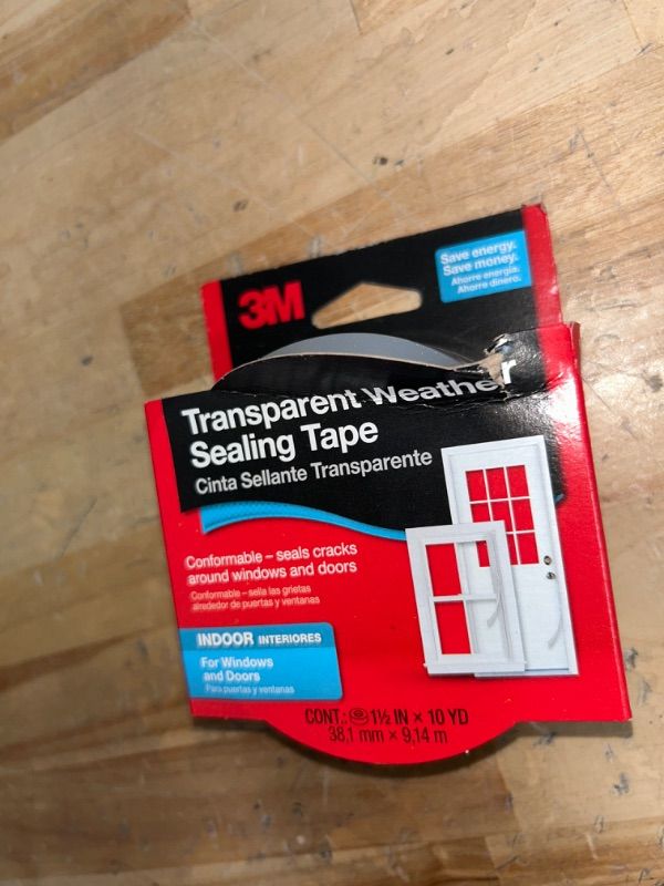 Photo 2 of 3M Interior Transparent Weather Sealing Tape for Windows and Doors, Moisture Resistant Tape, 1.5 in. x 10 yd. Roll