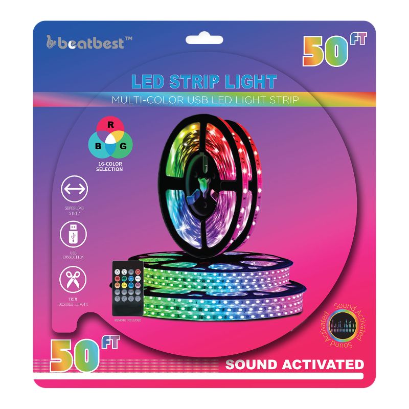 Photo 1 of beatbest 50' Sound Activated LED Light Strip
