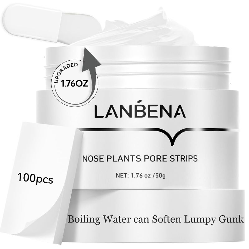 Photo 1 of 
LANBENA Nose Strips for Blackheads (1.76 Oz), 100 pcs Nose Plants Pore Strips, Blackhead Remover Mask, NOTE: Place Bottle in Boiling Water for 5 min to..