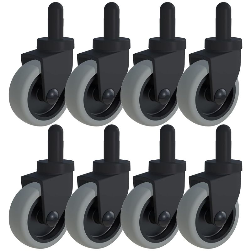 Photo 1 of 
AAGUT 3" Mop Bucket Replacement Casters Set of 8 for Rubbermaid Commercial Models & WaveBrake, Swivel Bayonet Caster Wheels, Thermoplastic Rubber...