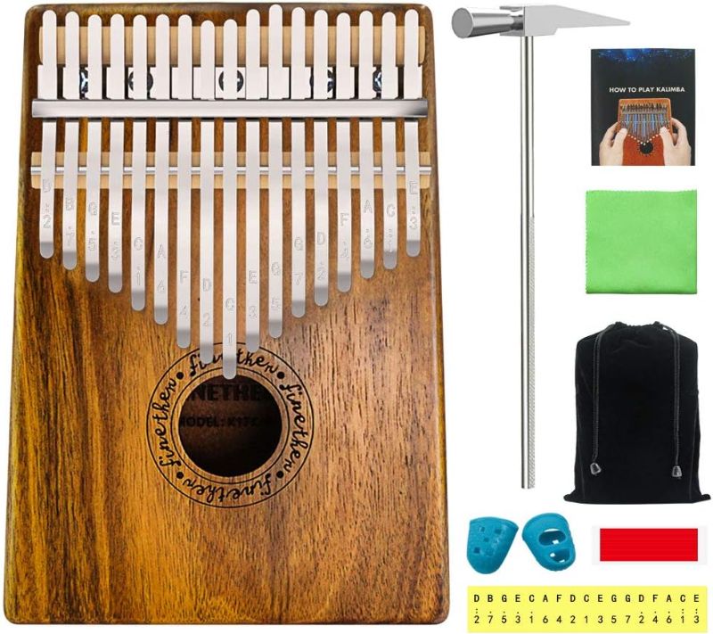 Photo 1 of 
Anordsem Kalimba Thumb Piano 17 Keys, Mbira Finger Piano Koa Wood Body and Ore Metal Tines, Portable Musical Instrument Gifts for Kids and Adults Beginners