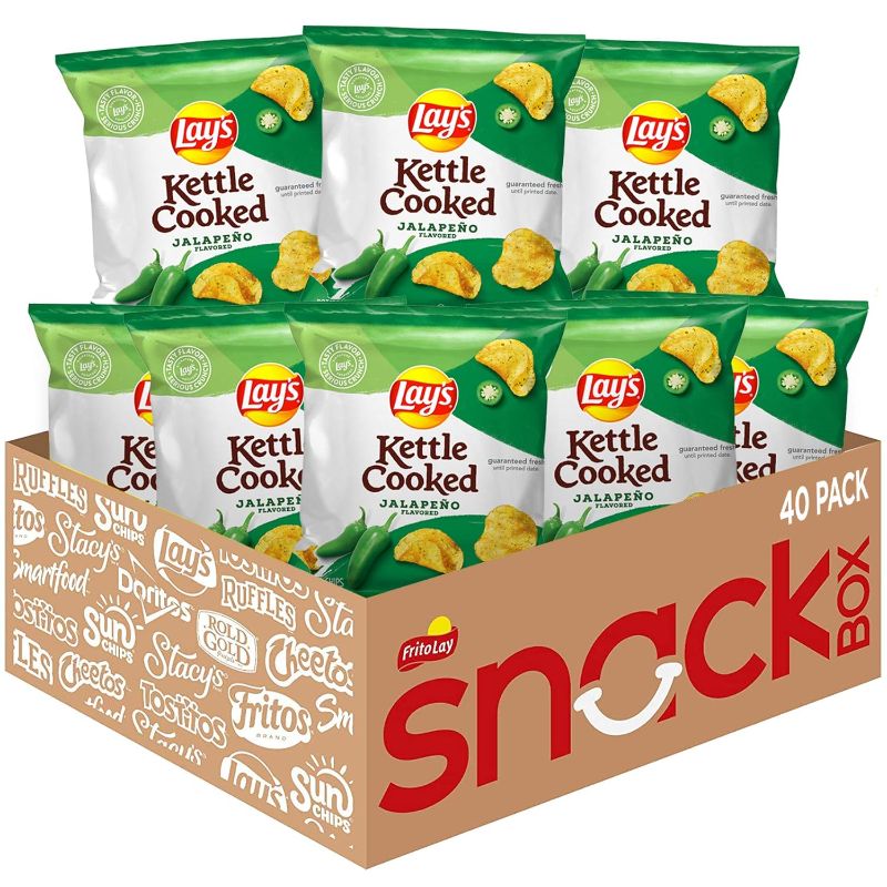 Photo 1 of 
Lay's Kettle Cooked Potato Chips, Variety Pack, 0.85 Ounce (Pack of 40)
Flavor Name:Jalapeno