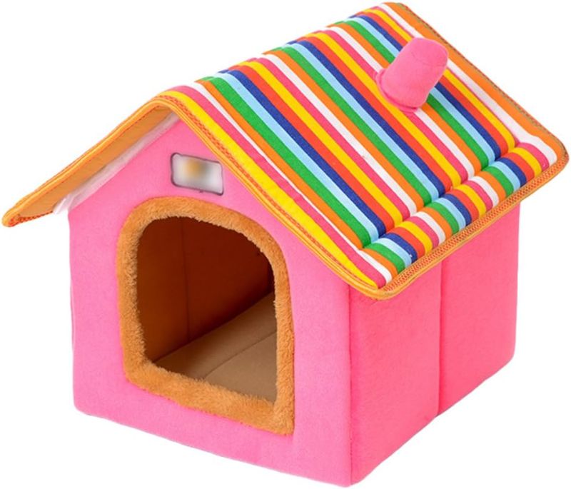 Photo 1 of 
LvRao Warm Pet Kennel Puppy House Plush Dog Cat Kitten Bed Pet Indoor House (Pink, L)
