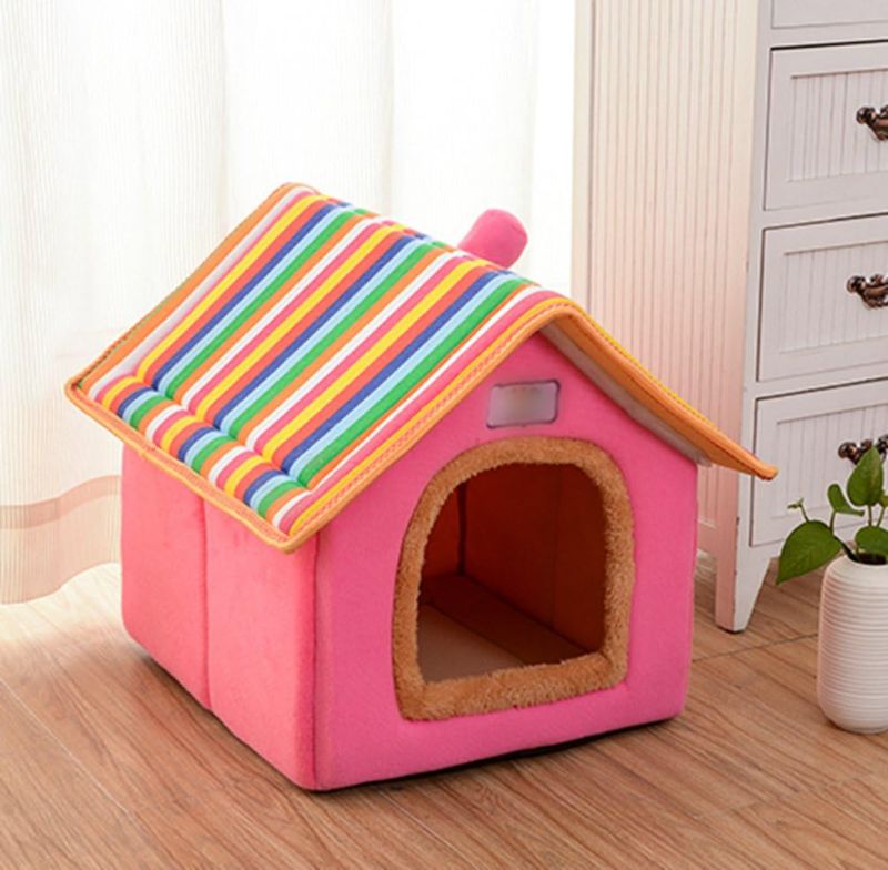 Photo 1 of 
LvRao Warm Pet Kennel Puppy House Plush Dog Cat Kitten Bed Pet Indoor House (Pink, L)
