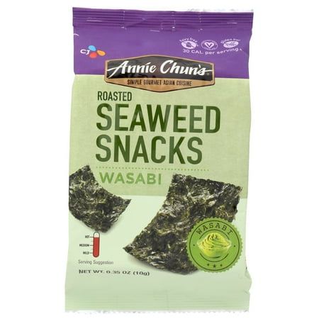 Photo 1 of **Exp 8/18/24**
(12 Pack)Annie Chun S Seaweed Snacks Roasted Wasabi .35 Oz.