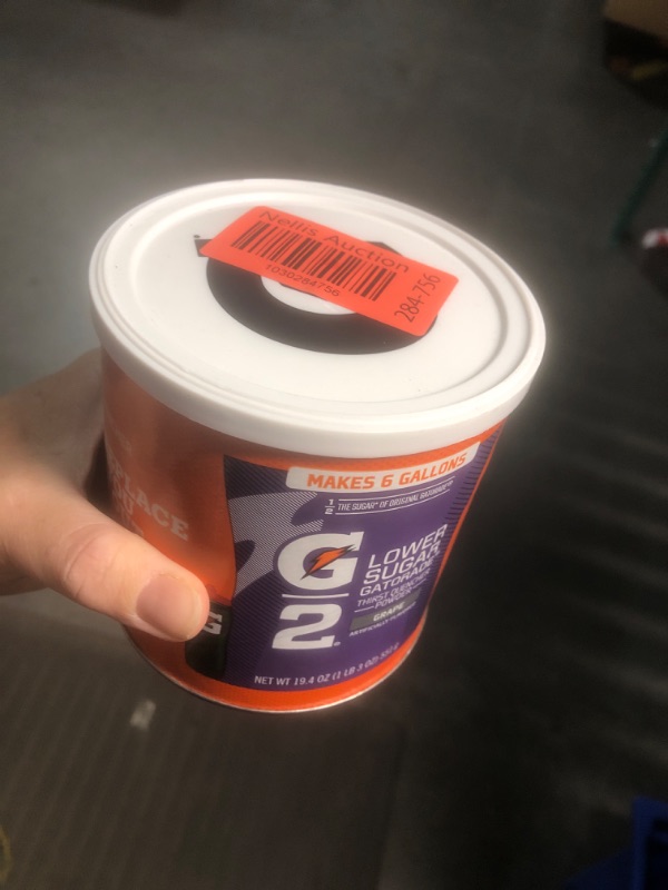 Photo 2 of ***EXP DATE: 10/10/24/ NO REFUNDS*** 
Gatorade Thirst Quencher Powder, G2 Low Calorie, Grape, 19.4 Ounce