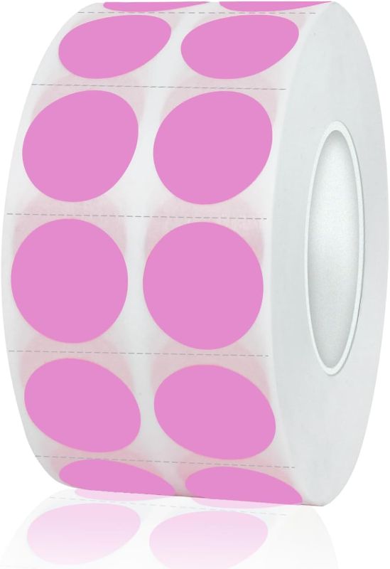 Photo 1 of 2000 Pieces 0.5 Inch Round Color Coding Labels,Circle Dot Stickers Used for Classroom Office and More,with Perforation Line (Pink)
