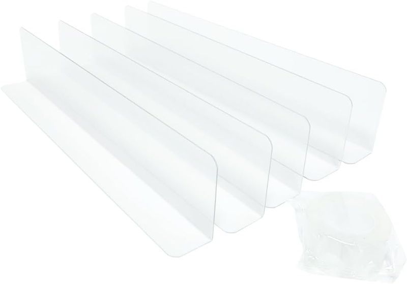 Photo 1 of 5 Pack Under Couch Blocker with Strong Adhesive, Clear Under Furniture Blocker for Toys, Toy Blocker for Under Couch, Adjustable Gap Bumper, Stop Things from Going Under Sofa