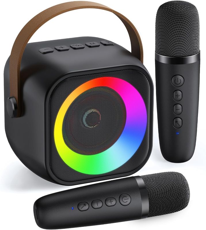 Photo 1 of ***STOCK PHOTO REFERENCE ONLY***
Mini Karaoke Machine, Portable Bluetooth Karaoke Speaker with 2 Wireless Microphones