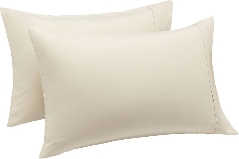 Photo 1 of 
Amazon Basics Standard Pillow Cases Set of 2 - Lightweight, Super Soft Easy Care Microfiber, Beige, 30" L x 20" W, Pillows Not Included