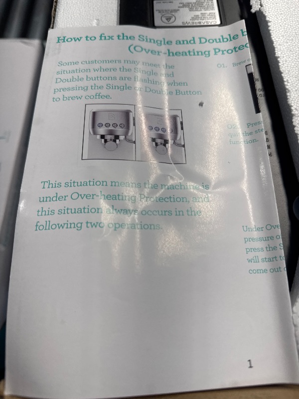 Photo 1 of CASABREWS Espresso Machine 20 Bar, Professional Espresso Coffee Machine with Steam Milk Frother, Coffee Maker Cappuccino Latte Machine with 49oz Removable Water Tank, Black