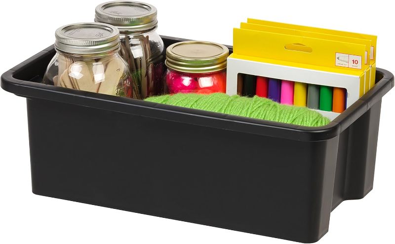 Photo 1 of 
IRIS USA Plastic Storage Bins Containers Small, 4 Pack, Stackable Sensory Bin, Craft Storage, Craft Organizers and Storage, Organizing Container