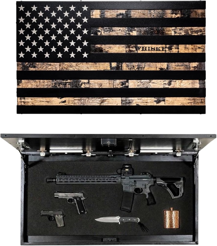 Photo 1 of ***(PARTS ONLY/ MAJOR DAMAGE AND MISSING PARTS/ NO RETURNS OR REFUNDS)***
actical Traps - 1791 MAX Whiskey Barrel American Flag with Lift-Up Storage - 22 by 12- Storage with RFID Lock, Easy Installation, Secure & Safe Compartment