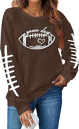 Photo 1 of 
Visit the LHBNK Store
LHBNK Game Day Sweatshirts for Women Football Sweatshirts Funny Football Graphic Crewneck Long Sleeve Pullover Tops