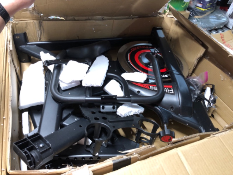 Photo 5 of ***USED - INCOMPLETE - MISSING PARTS - SEE PICTURES***
GOFLYSHINE Exercise Bikes Stationary,Exercise Bike for Home Indoor Cycling Bike for Home Cardio Gym,Workout Bike with pad Mount & LCD Monitor,Silent Belt Drive (Black-red)