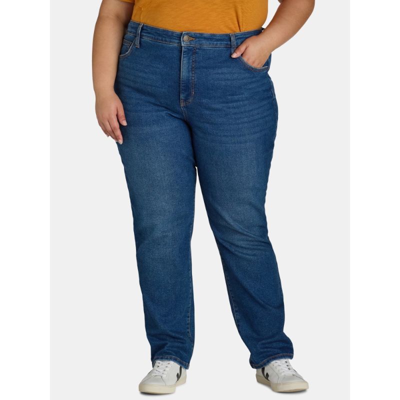 Photo 1 of ***STOCK PHOTO REFERENCE ONLY*** Terra & Sky Women's Plus Size Core Straight Leg Jeans, 20W