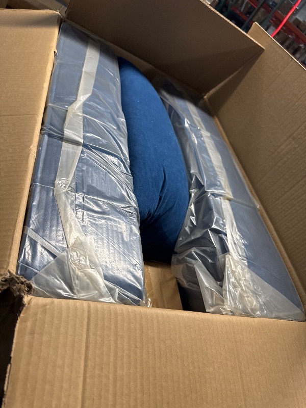 Photo 1 of **PARTS ONLY NON REFUNDABLE**PARTIAL SET**
Container Furniture Direct Aesthetic 85.8" Velvet Sofas for Living Room, 3 Seater Couch with Classic Modern Appeal and Luxurious Soft Comfort, Easy to Maintain, Blue
