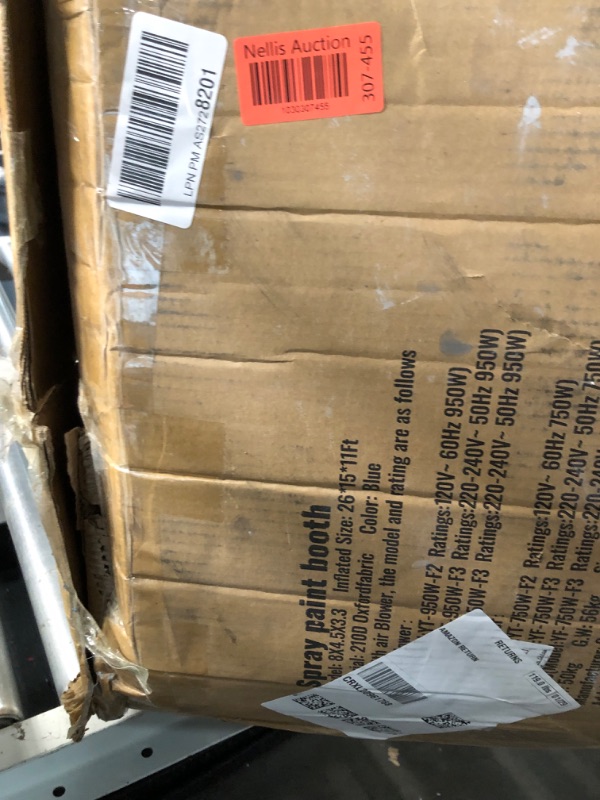 Photo 1 of VEVOR 26x15x11ft Inflatable Paint Booth, Inflatable Spray Booth, High Powerful 750W+950W Blowers Spray Booth Tent, Car Paint Tent Air Filter System for Car Parking Tent Workstation Motorcycle Garage