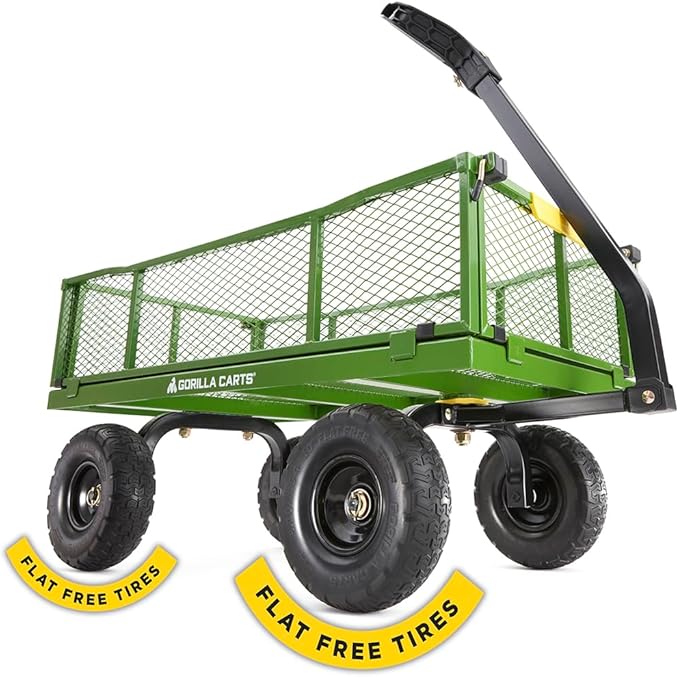 Photo 1 of ***STOCK PHOTO REFERENCE ONLY*** Gorilla Carts 4 Cu. Steel Utility Cart with No-Flat Tires