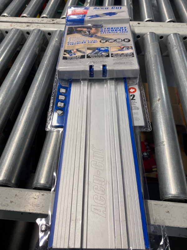 Photo 1 of ***FACTORY SEALED*** Kreg Accu-Cut Aluminum 50 in. L Saw Guide Blue/Silver 1 pc