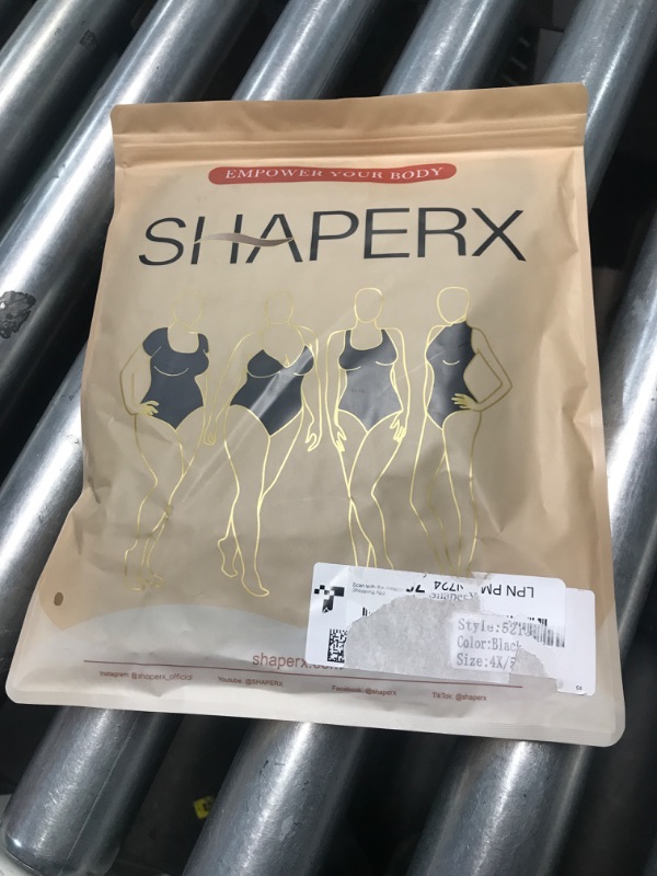 Photo 2 of ***FACTORY SEALED*** SHAPERX Bodysuit for Women Tummy Control Shapewear Seamless Sculpt Body Shaper with Removable Pads (Size 4x/5x)
