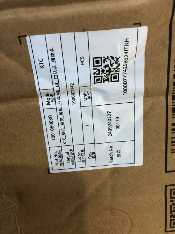 Photo 2 of ***FACTORY SEALED***Creality K1C 3D Printer, 2024 New Version 3D Printers with 600mm/s Fast Printing Speed and Clog-Free Direct Extruder, Support 300? Printing and Carbon Fiber Filaments, Auto Leveling and AI Camera
