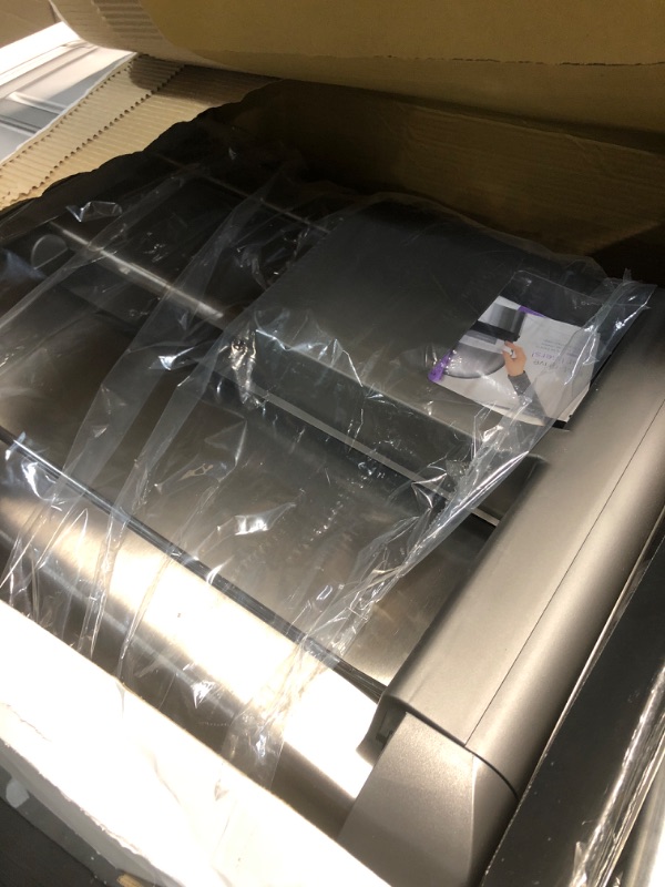 Photo 1 of (Major Damage/ See Notes)
simplehuman 58 Liter/15.3 Gallon Step Can Liner Pocket, Brushed Stainless Steel Dual Compartment Recycler