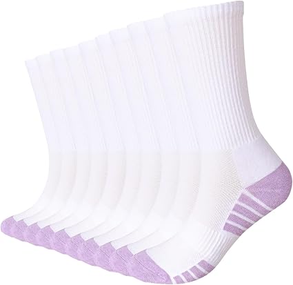 Photo 1 of ***STOCK PHOTO REFERENCE ONLY*** EnerWear 10P Pack Unisex Cotton Moisture Wicking Cushion Crew Socks