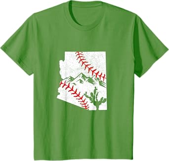 Photo 1 of Arizona Baseball League Cactus Mountain Red Stitch Graphic T-Shirt