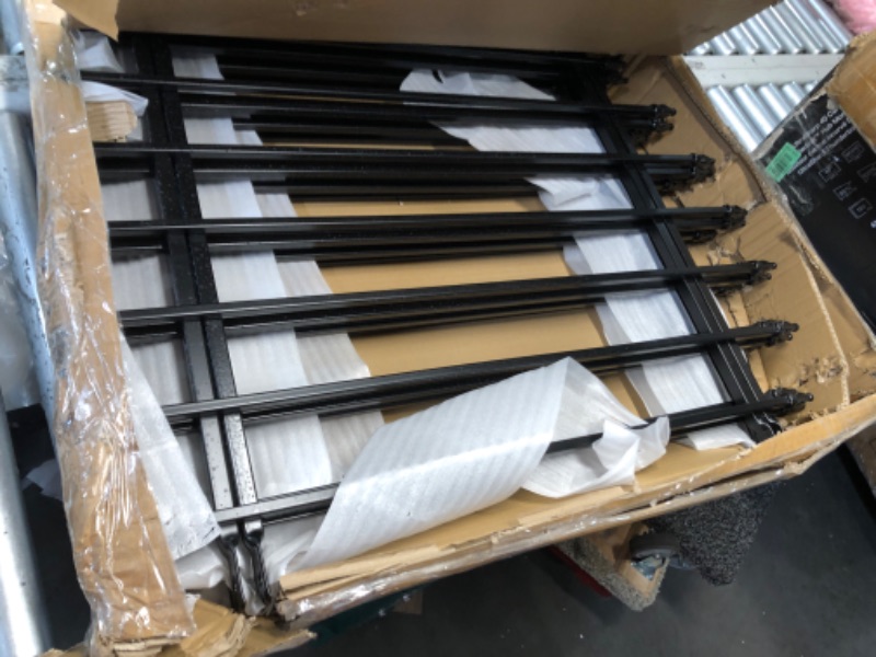 Photo 1 of ***MISSING STAKES - TOPS OF FENCE CRUSHED - SEE PICTURES***
FOREHOGAR Metal Garden Fence 32 in H x 12 ft L, 6 Panels + 7 Stakes Border Dog Fence Panels Animal Barrier, No Dig Garden Fencing for Yard Patio Flower Bed Lawn Outdoor, Arch Black