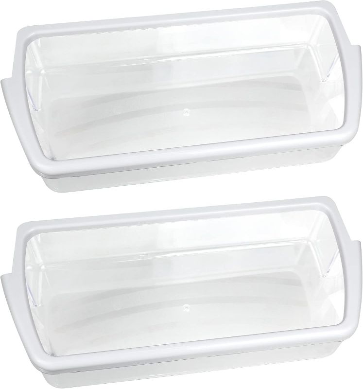Photo 1 of **ONE BIN HAS A CORNER CRACK** [2 PACK]W10321304 Refrigerator Door Shelf Replacement Compatible with Whirlpool Fridge Door Bin WRS325FDAM01, WRS325FDAM02, WRS325FDAM04, ED5FVGXWS07 - Replace WPW10321304,AP6019471, 2179574, 2179575