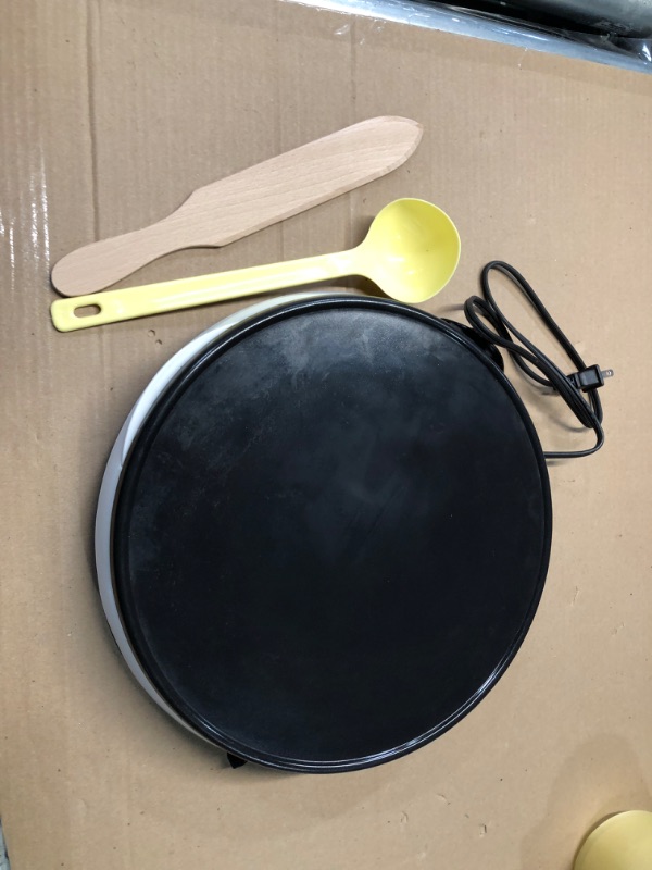 Photo 2 of **READ NOTES**
Euro Cuisine CM20 Electric Crepe Maker, 12-Inch Non-Stick Pancake Dosa Maker Machine, Electric Pancake Griddle Crepe Pan with Accessories