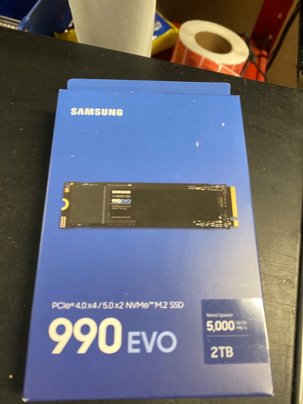 Photo 1 of SAMSUNG 990 EVO SSD 2TB, PCIe Gen 4x4, Gen 5x2 M.2 2280 NVMe Internal Solid State Drive, Speeds Up to 5,000MB/s, Upgrade Storage for PC Computer, Laptop, MZ-V9E2T0B/AM, Black
