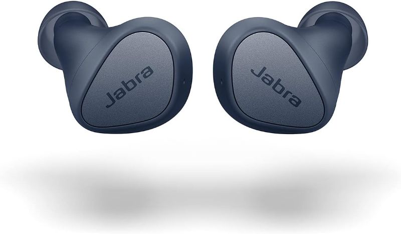 Photo 1 of (POWER TESTED) Jabra Elite 3 in Ear Wireless Bluetooth Earbuds – Noise Isolating True Wireless Buds with 4 Built-in Microphones for Clear Calls, Rich Bass, Customizable Sound, and Mono Mode - Navy
