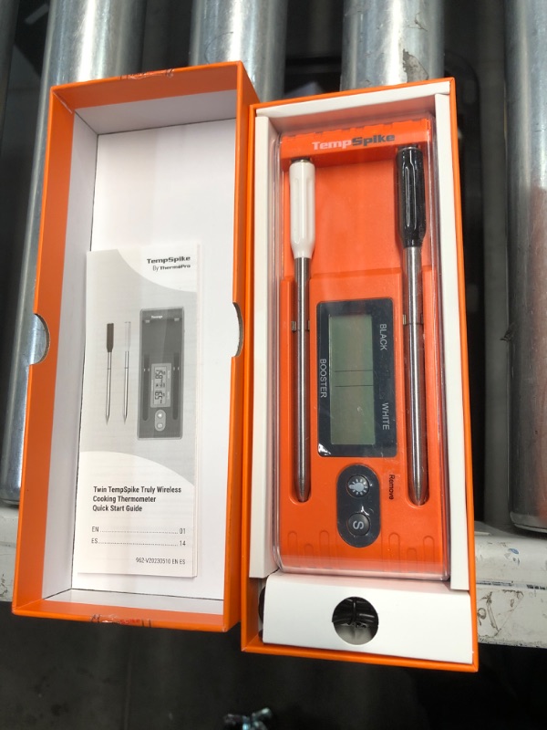 Photo 1 of ThermoPro TempSpike Wireless Meat Thermometer with 2 Meat Probes, 500FT Bluetooth Meat Thermometer for Cooking with LCD-Enhanced Booster for Food Turkey Beef Rotisserie BBQ Oven Smoker Thermometer