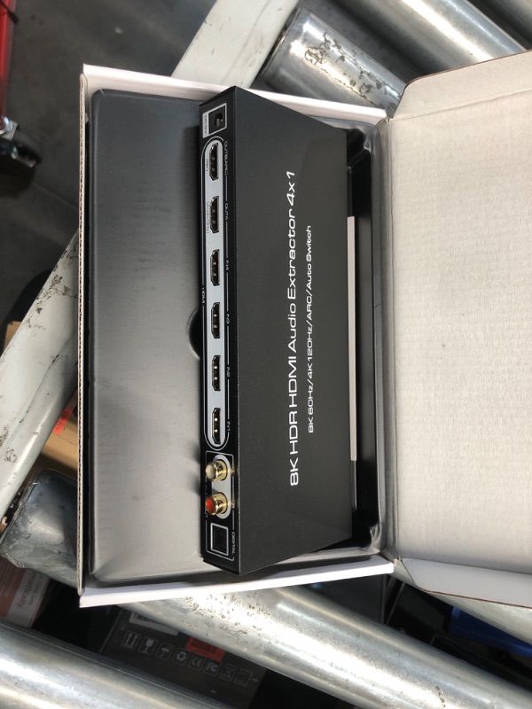 Photo 1 of 8K 60HZ HDMI Switch 4 In 1 Out with 7.1CH Audio Extractor and ARC, FERRISA HDMI 2.1 Switch Audio Converter Support Optical, L/R Audio, 4x1 HDMI Switch with Remote Support CEC, UHD, HDCP2.2, 3D, 40Gbps