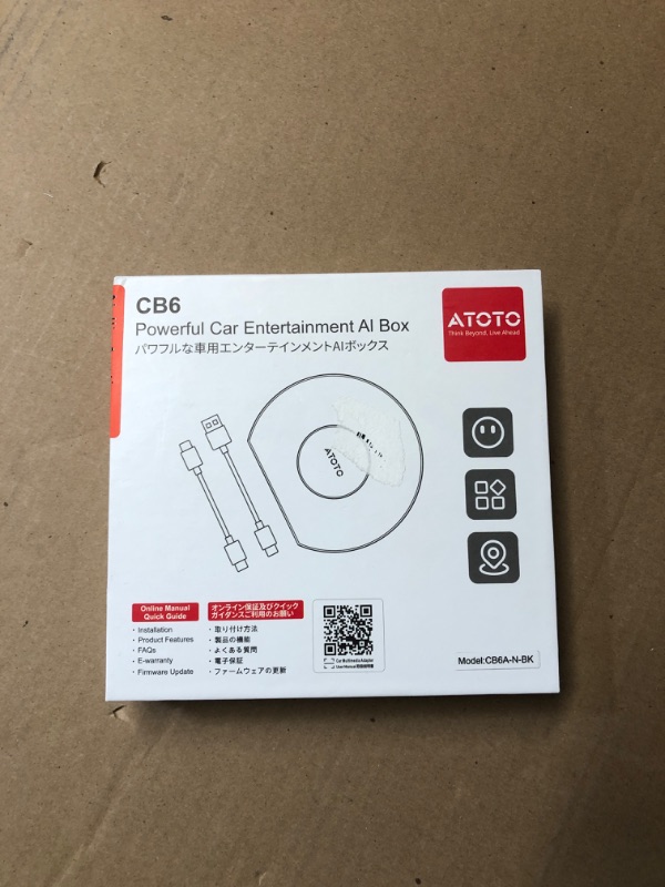 Photo 1 of ATOTOZONE CB6 CarPlay AI Box, Wired CarPlay to Wireless CarPlay/Android Auto Adapter, Android AI Box with Dual Bluetooth, Intelligent Voice Dongle with GPS Tracking, 4GB+64GB, Compatible Massive APP