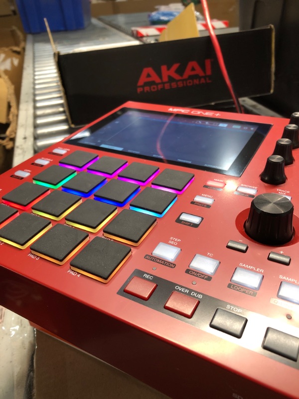 Photo 1 of AKAI Professional MPC One+ Standalone Drum Machine, Beat Maker and MIDI Controller with WiFi, Bluetooth, Drum Pads, Synth Plug-ins and Touchscreen,red