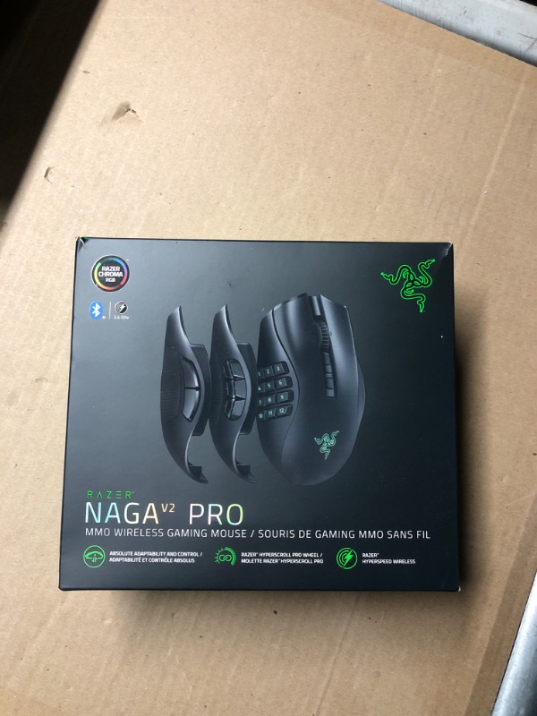 Photo 1 of Naga V2 Pro MMO Wireless Optical Gaming Mouse with Interchangeable Side Plates in 2, 6, 12 Button Configurations
