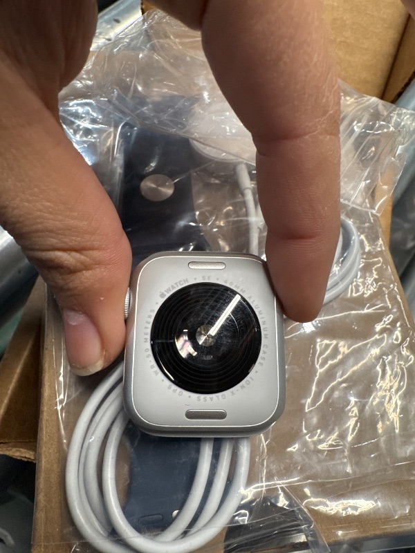 Photo 6 of **NOT IN ITS ORIGINAL PACKAGING ***Apple Watch SE (2nd Gen) [GPS 40mm] Smartwatch with Silver Aluminum Case with Storm Blue Sport Band S/M. Fitness and Sleep Tracker