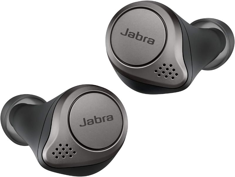 Photo 1 of ***NO CHARGING CABLE**Jabra Elite 75t Titanium Black Voice Assistant Enabled True Wireless Earbuds with Charging Case