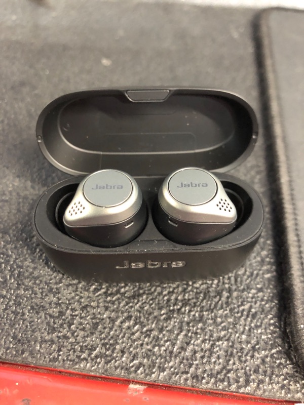 Photo 3 of ***NO CHARGING CABLE**Jabra Elite 75t Titanium Black Voice Assistant Enabled True Wireless Earbuds with Charging Case