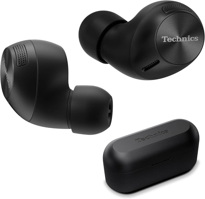 Photo 1 of ***NO CHARGING CABLE***Technics HiFi True Wireless Multipoint Bluetooth Earbuds II, Active Noise Cancelling, 3 Device MultiPoint Connectivity, Impressive Call Quality, LDAC Compatible, EAH-AZ40M2-K (Black)
