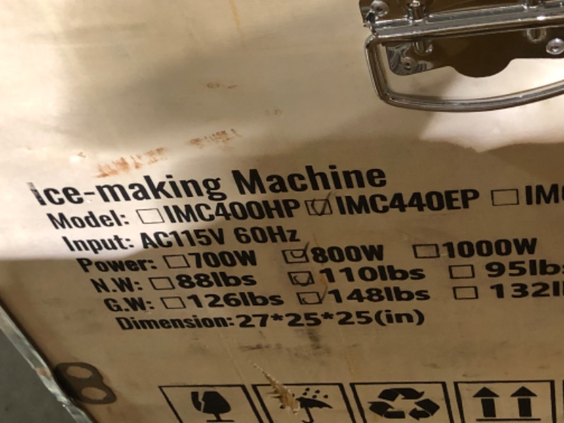 Photo 5 of ***PARTIAL SET. NO ICE CATCHMENT. ICE MAKER ONLY(TOP HALF)***EUHOMY Commercial Ice Maker Machine 400Lbs/24H, SECOP Compressor&ETL Approval, Industrial Ice Machine, 250Lbs Storage, Ice Ready in 8-15 min, Stainless Steel Ice Maker for Bar/Cafe/Restaurant/Bu