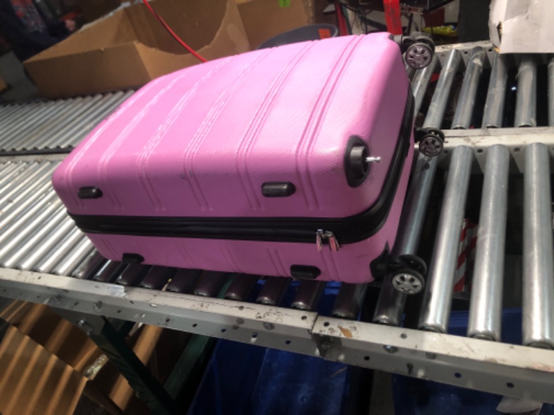 Photo 2 of ***MISSING 20" ROLLER. MISSING WHEEL ON LARGE ROLLER.***Rockland Melbourne Hardside Expandable Spinner Wheel Luggage, Pink, 2 Piece (20/28)